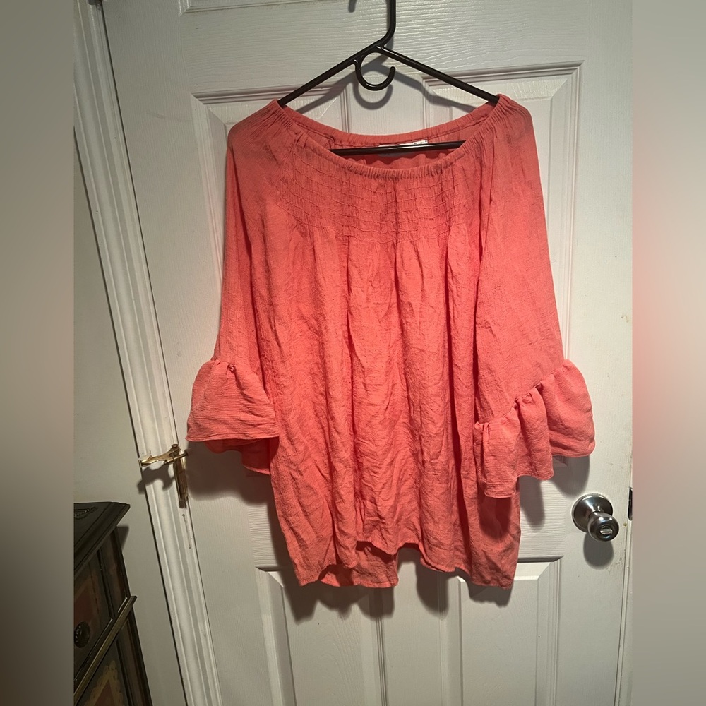 Peach long sleeve 2X shirt